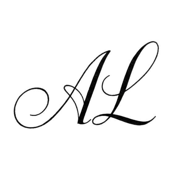 Do an image of AL that is cursive so that I can sing a quote 